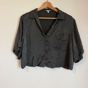 Lunya Washable Silk Relaxed Fit Button Up Pajama Shirt Women's Size Medium